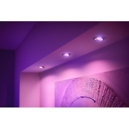 Philips - SET 3x LED RGB Prigušiva ugradbena svjetiljka Hue CENTURA 1xGU10/5,7W/230V 2000-6500K