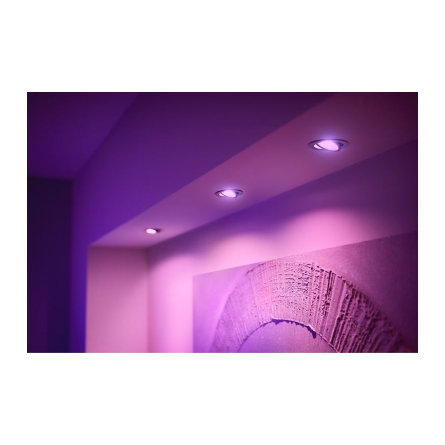 Philips - SET 3x LED RGB Prigušiva ugradbena svjetiljka Hue CENTURA 1xGU10/5,7W/230V 2000-6500K
