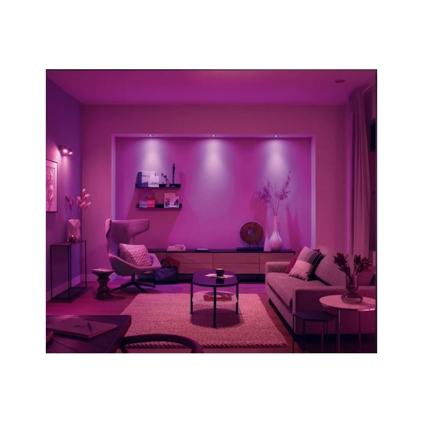 Philips - SET 3x LED RGB Prigušiva ugradbena svjetiljka Hue CENTURA 1xGU10/5,7W/230V 2000-6500K