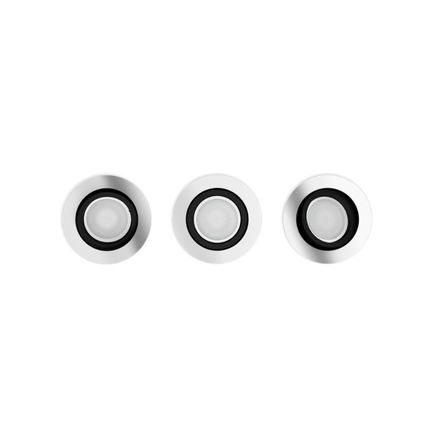 Philips - SET 3x LED RGB Prigušiva ugradbena svjetiljka Hue CENTURA 1xGU10/5,7W/230V 2000-6500K
