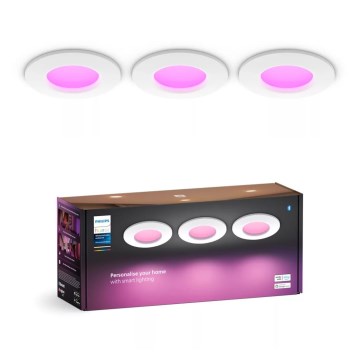 Philips - SET 3x LED RGBW Dimmabilno kupaonsko ugradbeno svjetlo Hue SLIM LED/8,3W/230V IP44 2000-6500K