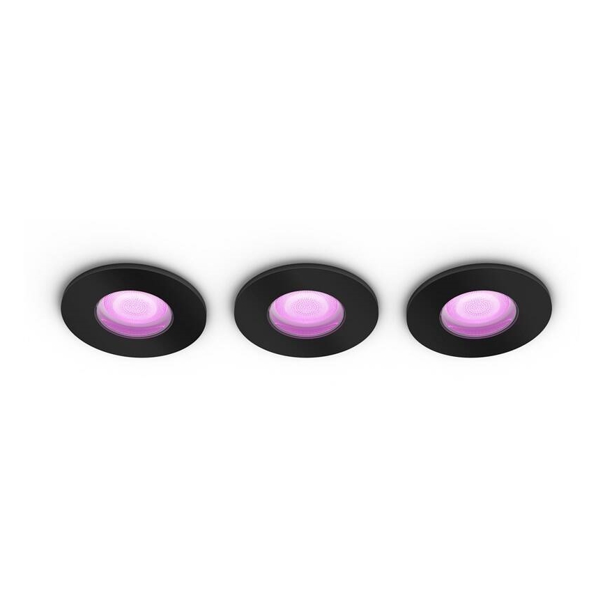 Philips -SET 3x LED RGBW Prigušiva ugradbena svjetiljka za kupaonicu Hue XAMENTO 1xGU10/5,7W/230V 2200-6500K IP44