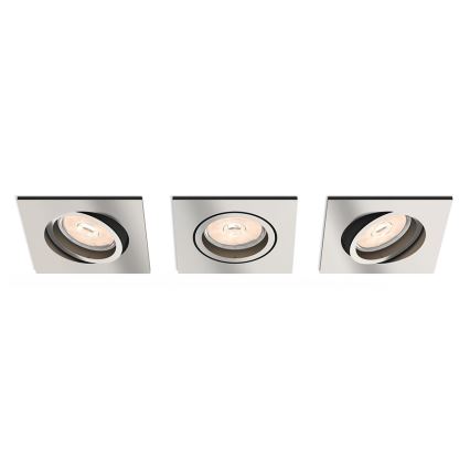 Philips - Komplet od 3 prigušive ugradne LED svjetiljke RGBW DONEGAL 3xGU10/4,8W/230V + daljinski upravljač