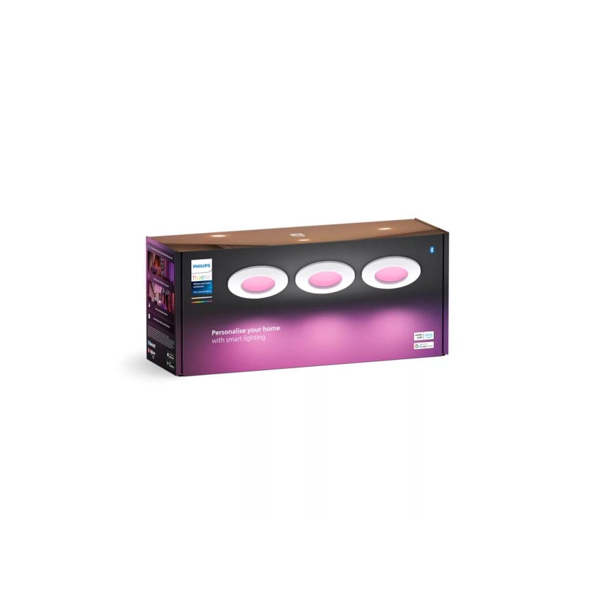 Philips - SET 3x LED RGBW Dimmabilno kupaonsko ugradbeno svjetlo Hue SLIM LED/8,3W/230V IP44 2000-6500K