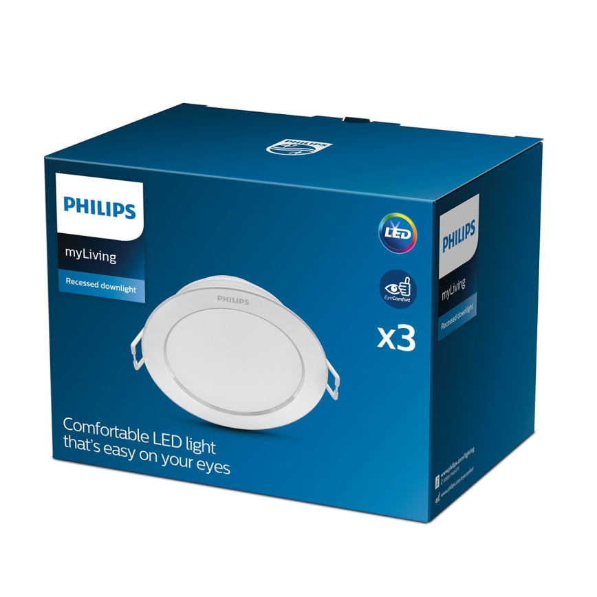 Philips - SET 3x LED Ugradbena svjetiljka 1xLED/3,5W/230V 2700K