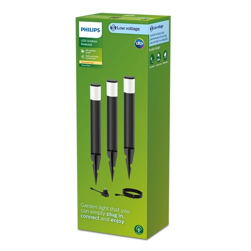 Philips - SET 3x LED Vanjska lampa PUREX LED/1,5W/24/230V IP44