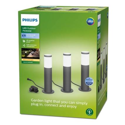 Philips - SET 3x LED Vanjska lampa GARDENLINK LED/24W/230V 2700K IP44