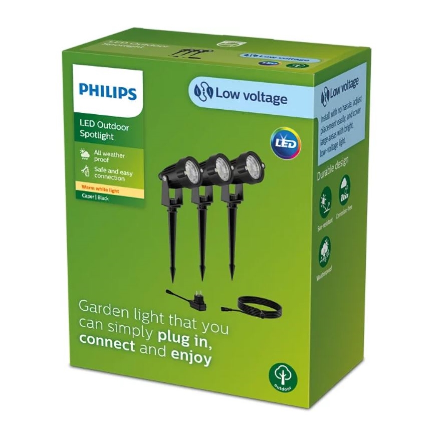 Philips - SET 3x LED Vanjska reflektorska svjetiljka CAPER LED/1,5W/24/230V IP44