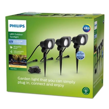 Philips -SET 3x LED Vanjska reflektorska svjetiljka LED/6W/230V 2700K IP44