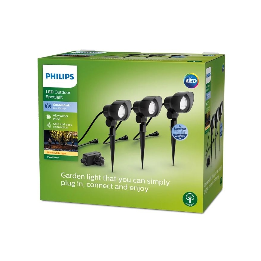 Philips -SET 3x LED Vanjska reflektorska svjetiljka LED/6W/230V 2700K IP44