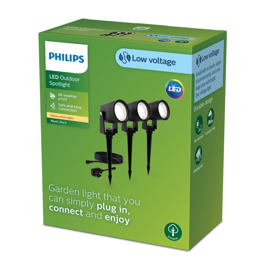 Philips - SET 3x LED vanjska svjetiljka GARDENLINK REUEL LED/1,5W/230V 2700K IP44
