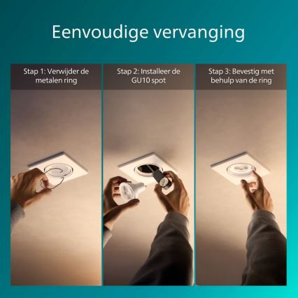 Philips - SET 3x ugradna stropna svjetiljka PERIDOT 1xGU10/7W/230V bijela