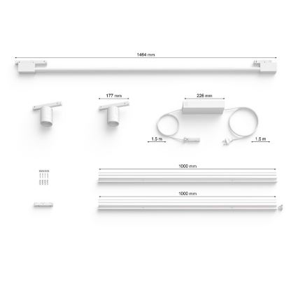 Philips - SET 3xLED RGB Prigušiva zidna reflektorska svjetiljka za tračni sustav Hue PERIFO LED/39,9W/230V 2000-6500K