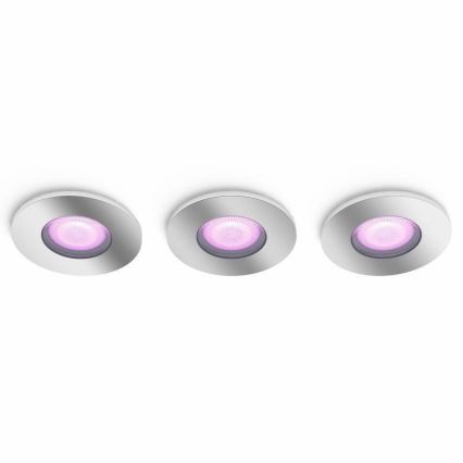 Philips - SET 3xLED RGB Prigušiva svjetiljka za kupaonicu Hue XAMENTO 1xGU10/5,7W/230V IP44 2000-6500K