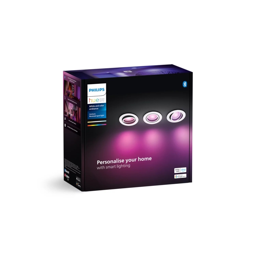 Philips - SET 3xLED RGBW Prigušiva ugradbena Hue CENTURA 1xGU10/4,2W/230V 2000-6500K