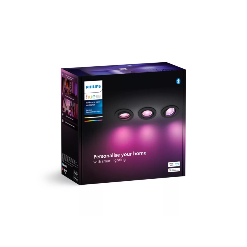 Philips - SET 3xLED RGBW Prigušiva ugradbena Hue CENTURA 1xGU10/4,2W/230V 2000-6500K