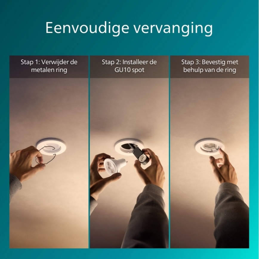 Philips - SET 5x ugradnih svjetiljki PERIDOT 1xGU10/7W/230V bijela