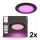 Philips - Set od 2 kom LED RGBW s mogućnošću prigušivanja, kupaonsko stropno ugradno svjetlo Hue SLIM LED/12W/230V 2000-6500K crno IP44