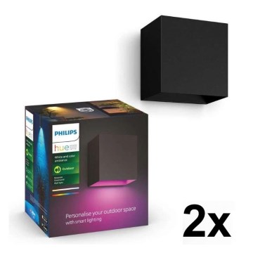 Philips - Set od 2 LED RGBW prigušive vanjske zidne svjetiljke Hue RESONATE LED/8W/230V 2000-6500K IP44