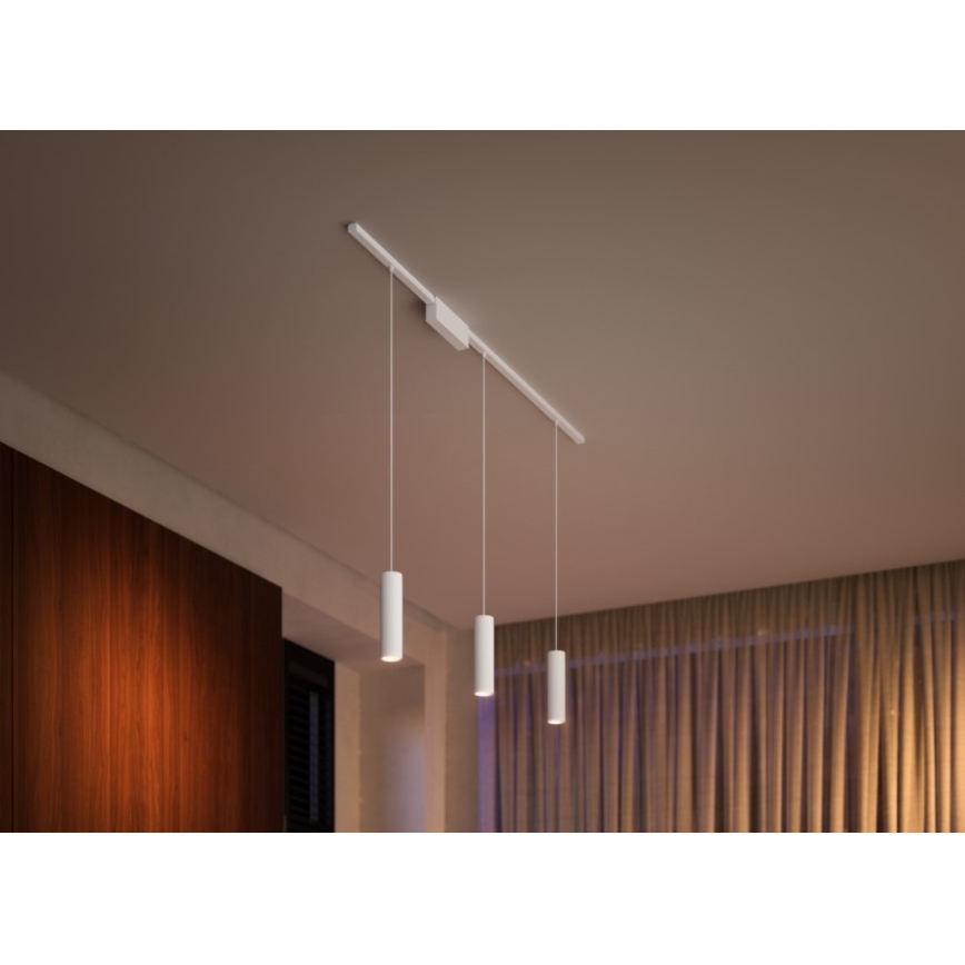 Philips - Komplet 3x LED RGB prigušivih lustera na sajli za sustav tračnica Hue PERIFO LED RGB/15,6W/230V 2000-6500K