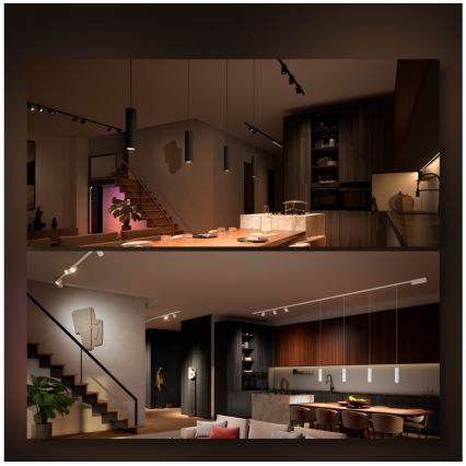 Philips - Komplet 3x LED RGB prigušivih lustera na sajli za sustav tračnica Hue PERIFO LED RGB/15,6W/230V 2000-6500K