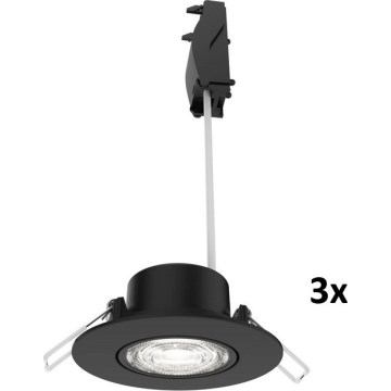 Philips - Set od 3 prigušive ugradne LED svjetiljke CILANTRO LED/5W/230V 4000K crne