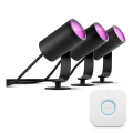Philips - Set od 3 prigušivih LED RGB reflektora Hue LILY LED/8W/230V 2200-6500K IP65 + Hue Bridge