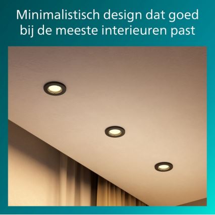 Philips - SET od 5 ugradnih svjetala PERIDOT 1xGU10/7W/230V crna