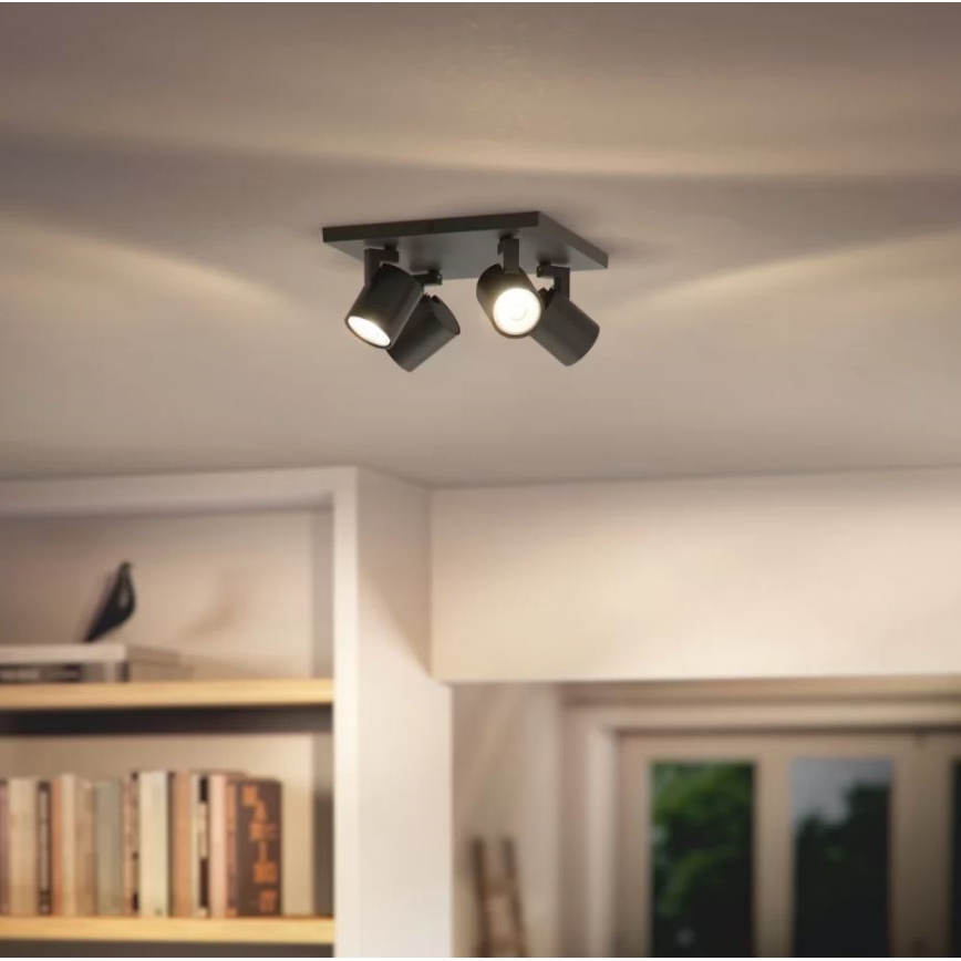 Philips - Stropna svjetiljka RUNNER 4xGU10/20W/230V crna
