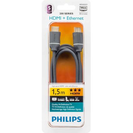 Philips SWV4432S/10 - HDMI kabel s Ethernetom, HDMI 1.4 A konektor 1,5 m siva