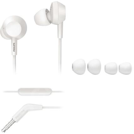 Philips TAE4105WT/00 - Slušalice s mikrofonom JACK 3,5 mm bijela