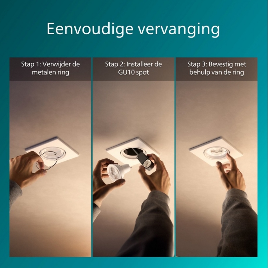 Philips - Ugradna stropna svjetiljka PERIDOT 1xGU10/7W/230V bijela