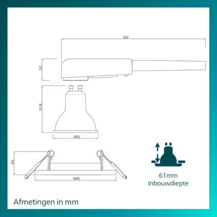 Philips - Ugradna stropna svjetiljka PERIDOT 1xGU10/7W/230V bijela