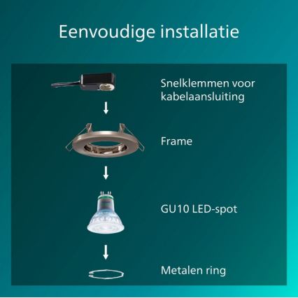 Philips - Ugradna stropna svjetiljka PERIDOT 1xGU10/7W/230V srebrna