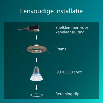 Philips - Ugradna svjetiljka PERIDOT 1xGU10/7W/230V srebrna