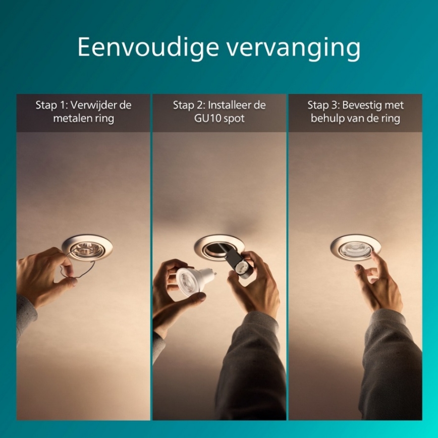 Philips - Ugradna svjetiljka PERIDOT 1xGU10/7W/230V srebrna