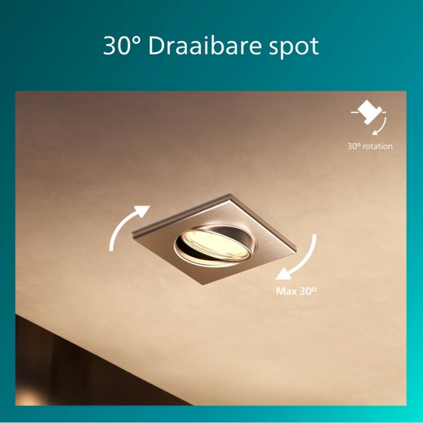 Philips - Ugradna svjetiljka PERIDOT 1xGU10/7W/230V srebrna