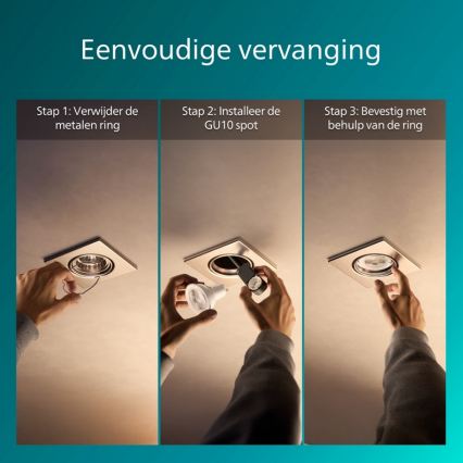 Philips - Ugradna svjetiljka PERIDOT 1xGU10/7W/230V srebrna