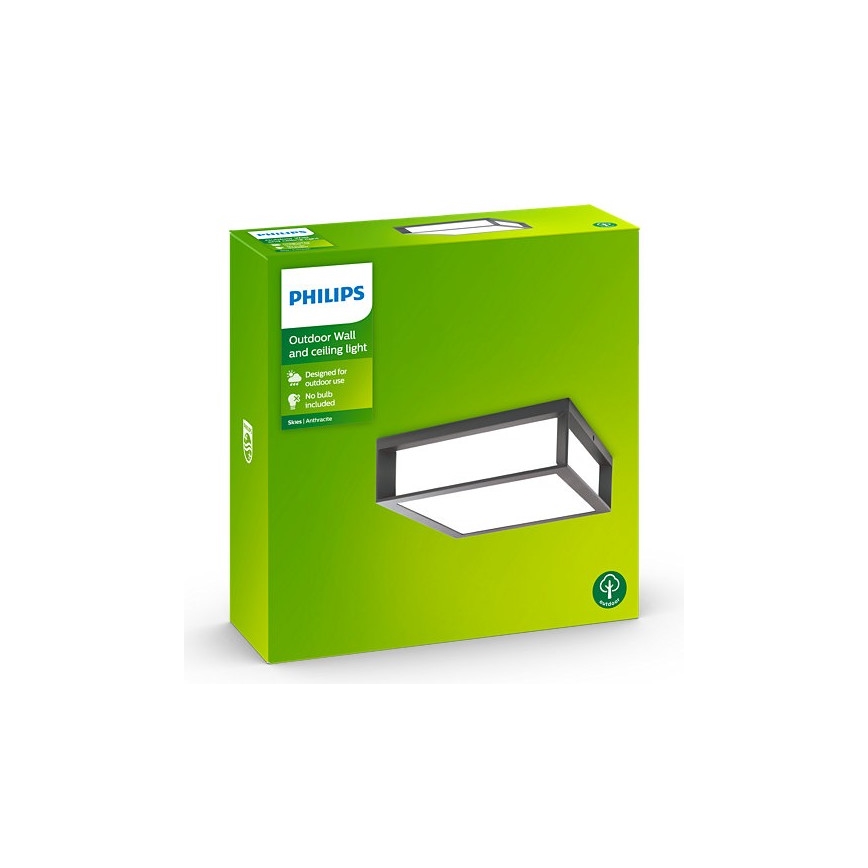 Philips - Vanjska stropna svjetlijka SKIES 2xE27/14W/230V IP44 antracit