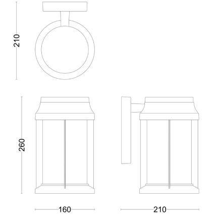 Philips - Vanjska zidna svjetiljka BELLINI 1xE27/25W/230V IP44