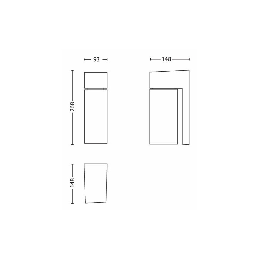 Philips - Vanjska zidna svjetiljka BORDER 1xE27/23W/230V IP44 siva
