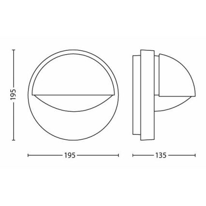 Philips - Vanjska zidna svjetiljka JUNE 1xE27/12W/230V IP44