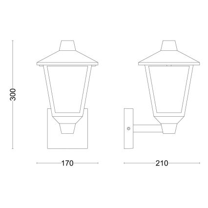 Philips - Vanjska zidna svjetiljka KINNO 1xE27/25W/230V IP44