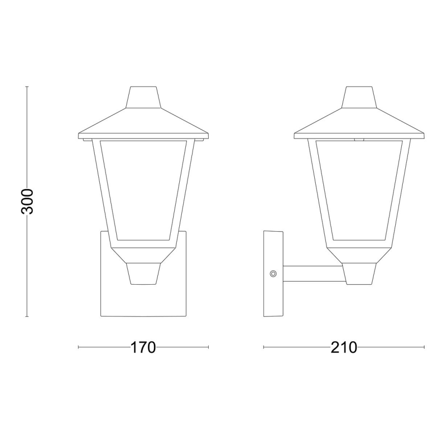 Philips - Vanjska zidna svjetiljka KINNO 1xE27/25W/230V IP44