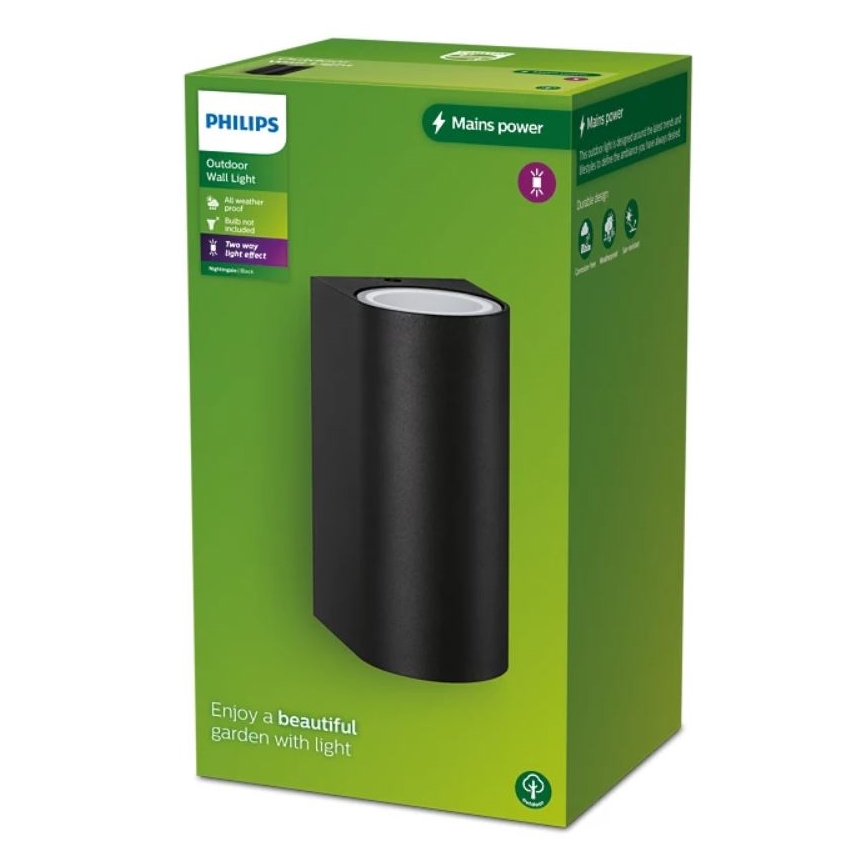Philips - Vanjska zidna svjetiljka NIGHTINGALE 2xGU10/35W/230V IP44