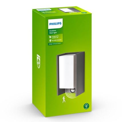 Philips - Vanjska zidna svjetiljka sa senzorom BRIDGE 1xE27/15W/230V IP44