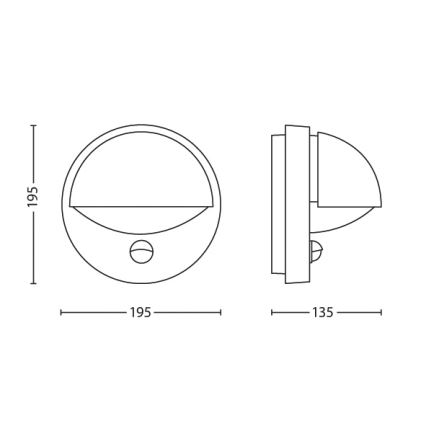 Philips - Vanjska zidna svjetiljka sa senzorom JUNE 1xE27/12W/230V IP44