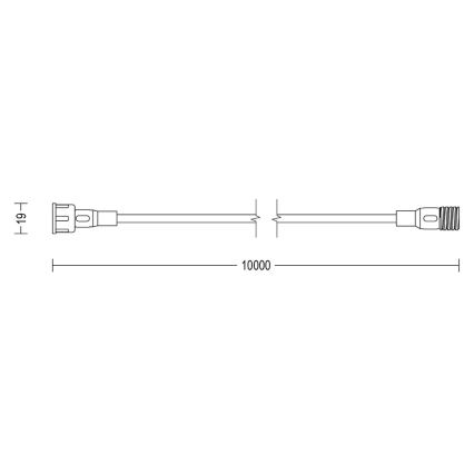 Philips - Vanjski produžni kabel 10m IP67