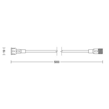Philips - Vanjski produžni kabel 5m IP67