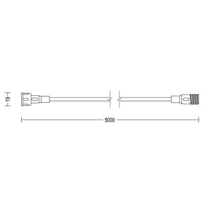 Philips - Vanjski produžni kabel 5m IP67